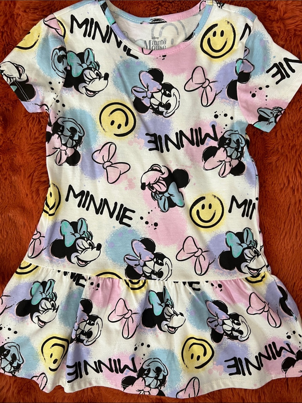 Disney Minnie Mouse Pastel Multi-Color Smiley Dress